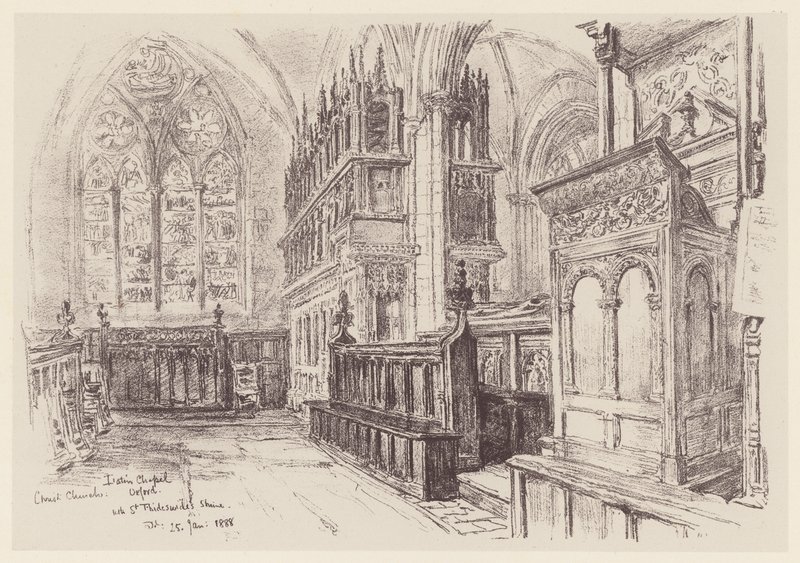 Christ Church, interiör från latinska kapellet (litografi) av John Fulleylove