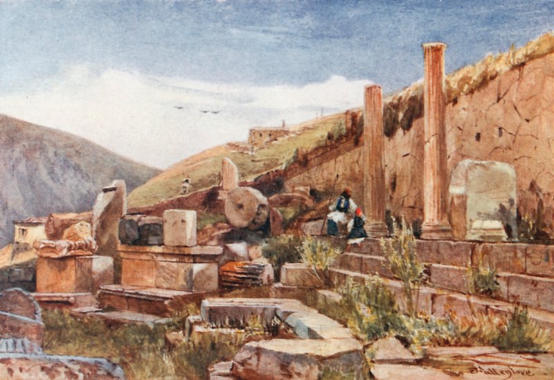 Delphi. Athenernes svenske portik av John Fulleylove