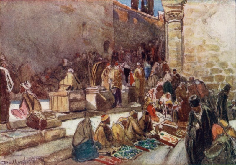 Ingången till förgården i Heliga gravens kyrka, Jerusalem av John Fulleylove