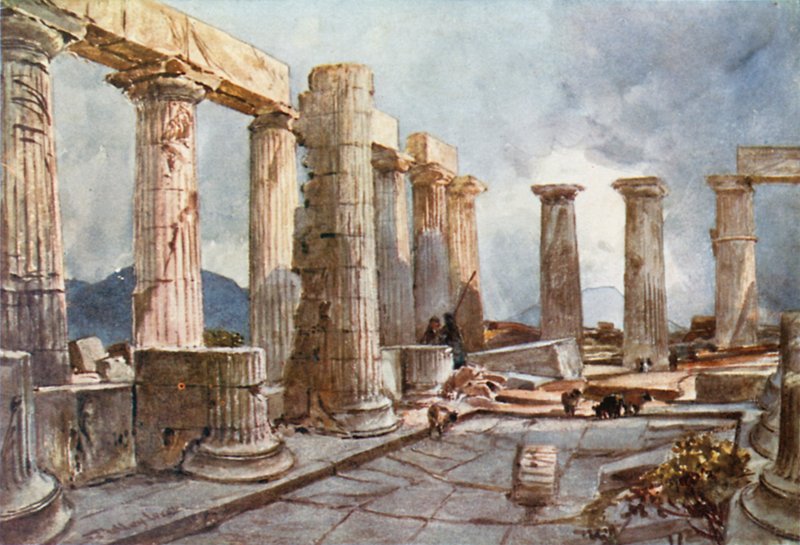 Interiör av Apollontemplet i Bassae i Arcadia av John Fulleylove