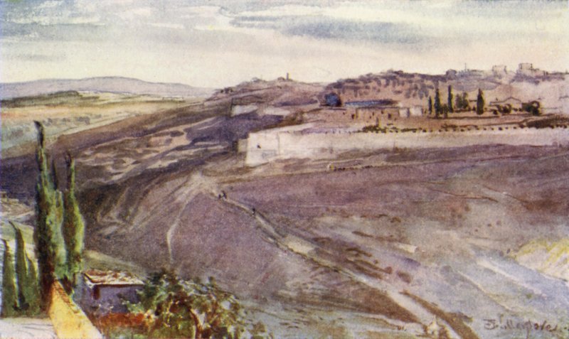 Jerusalem, från den traditionella platsen på Oljeberget där Kristus grät över staden av John Fulleylove