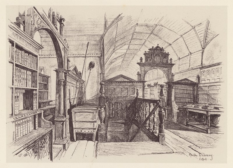 Merton Library (litografi) av John Fulleylove