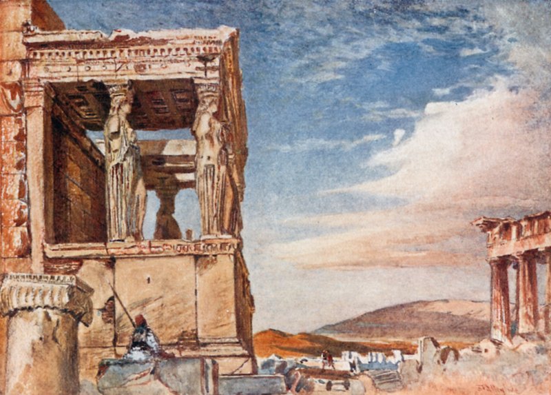 Erechtheums karyatidportik från väst av John Fulleylove
