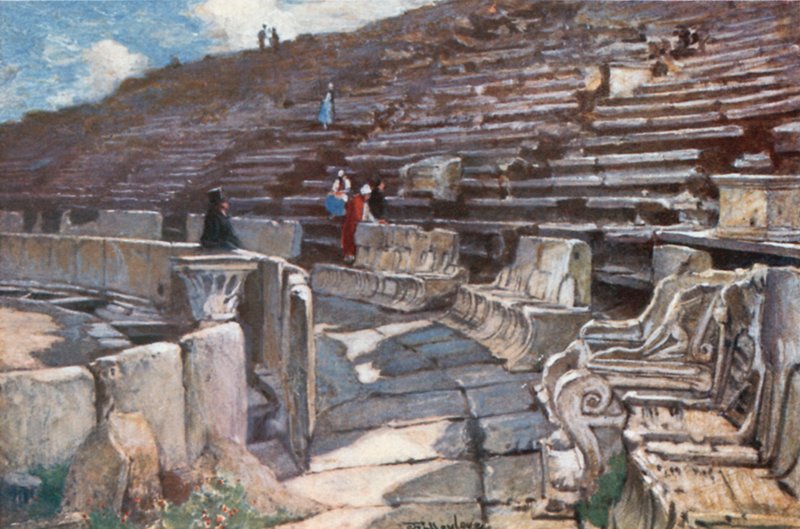 Den nedre delen av auditoriet i Dionysos teater i Aten av John Fulleylove
