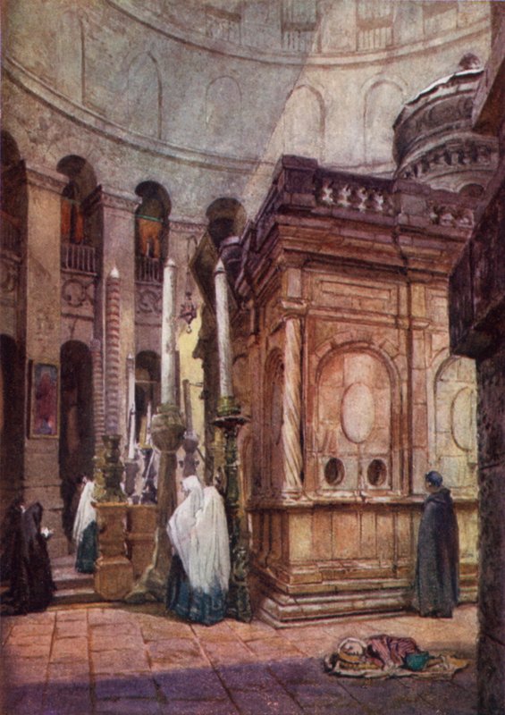 Den heliga gravens rotunda och kapell (färg litho) av John Fulleylove