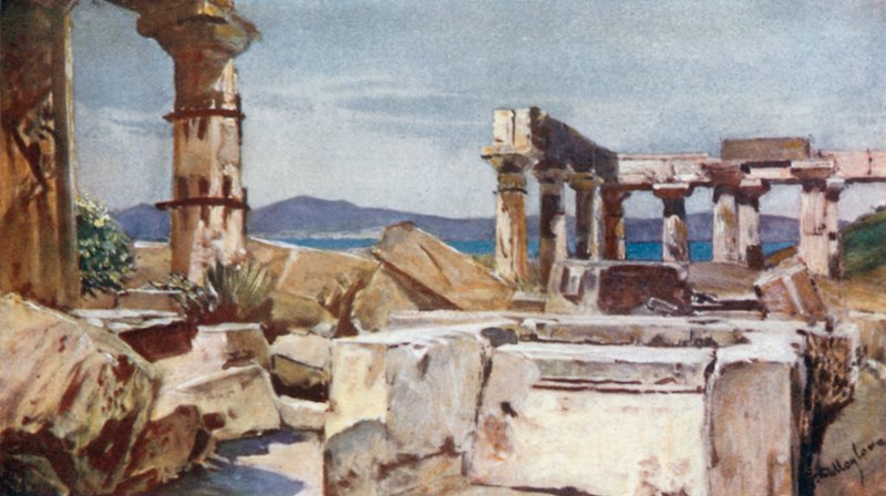 Athenas tempel på ön Aegina av John Fulleylove