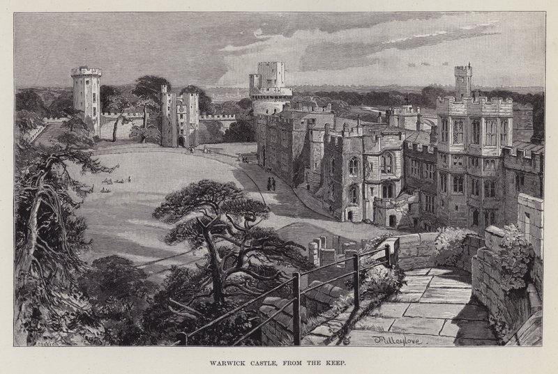 Warwick Castle, från Keep (litho) av John Fulleylove