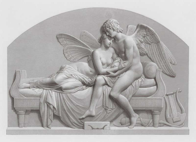 Amor och Psyke (gravyr) av John Gibson