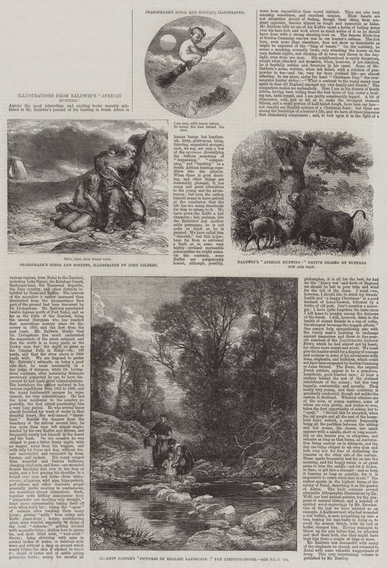 Illustrationer från Baldwins afrikanska jakt av John Gilbert