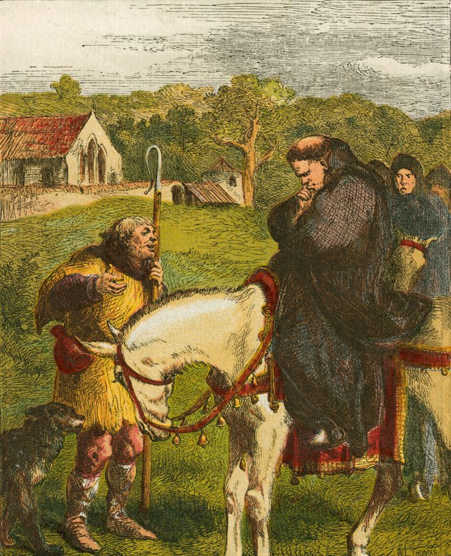 Kung John och abboten av Canterbury av John Gilbert
