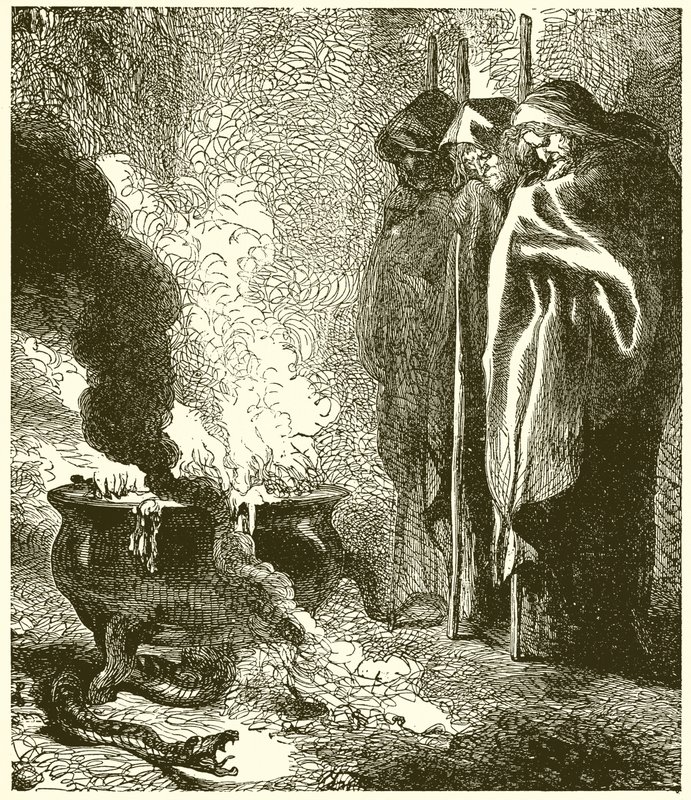 Macbeth: De tre häxorna av John Gilbert