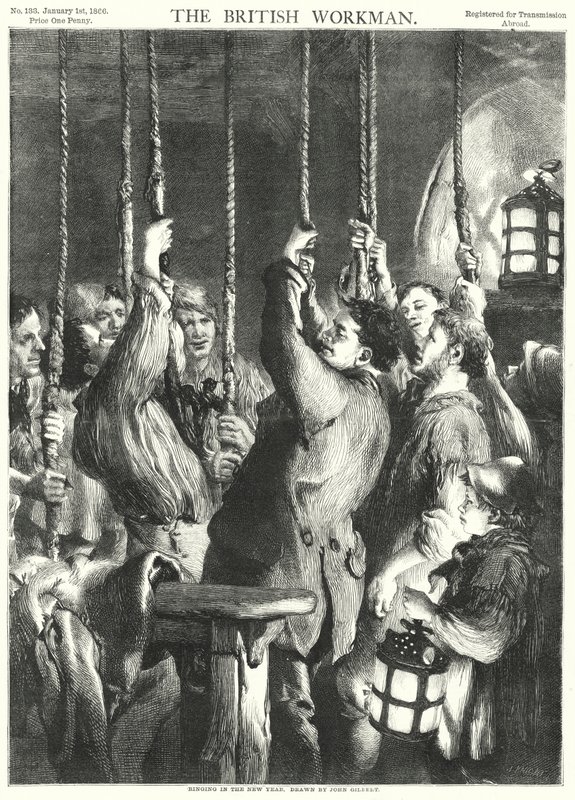 Ringer in det nya året (gravyr) av John Gilbert