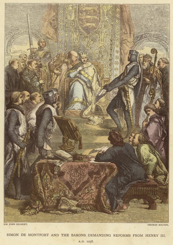 Simon de Montfort och baronerna kräver reformer av Henrik III, 1258 e.Kr. av John Gilbert