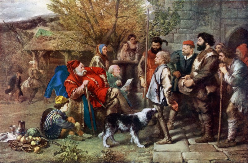 Sir John Falstaff recenserar sitt trasiga regemente av John Gilbert