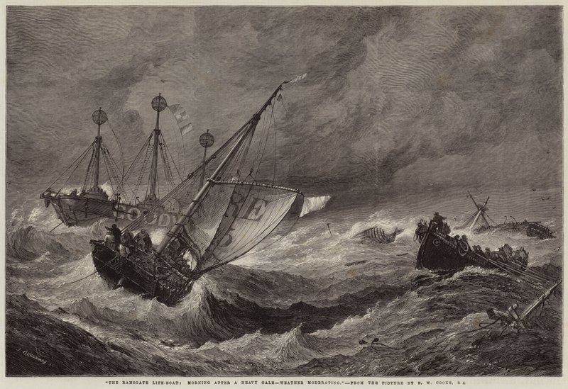 Ramsgate Life-Boat, morgonen efter en kraftig storm, vädret mildrar sig av John Greenaway