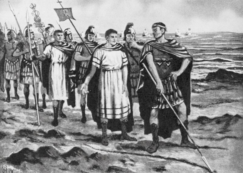 Konstantin drar upp gränserna för den nya huvudstaden (litografi) av John Harris Valda