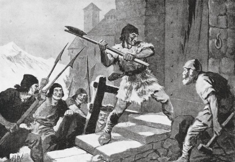 Folkets revolt i Appenzell och St Gall (litografi) av John Harris Valda