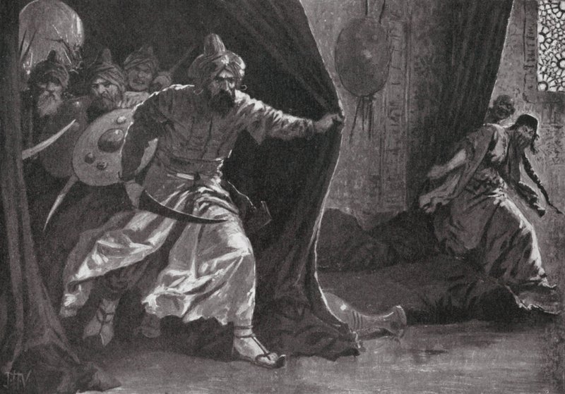 Kungliga gardets revolt i Damaskus (litografi) av John Harris Valda