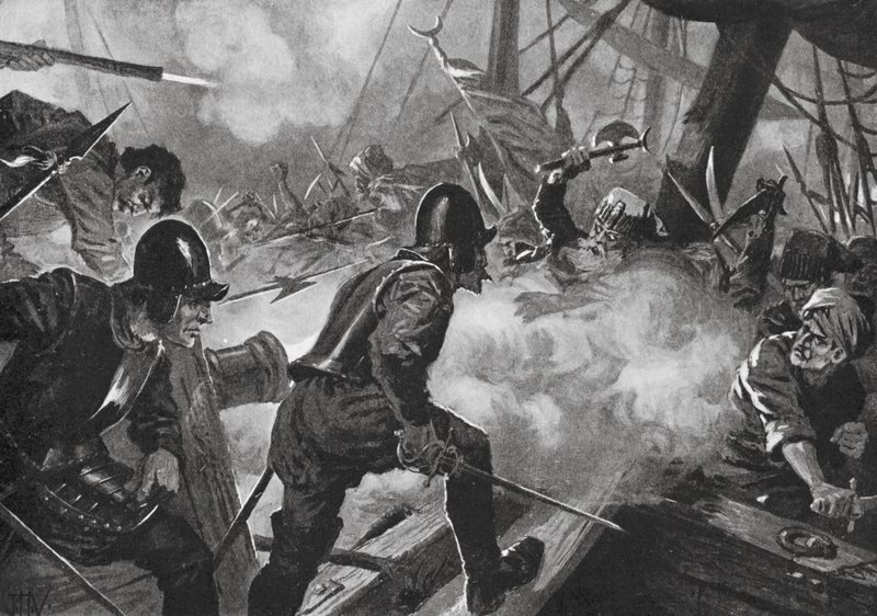 Slaget vid Lepanto (litografi) av John Harris Valda