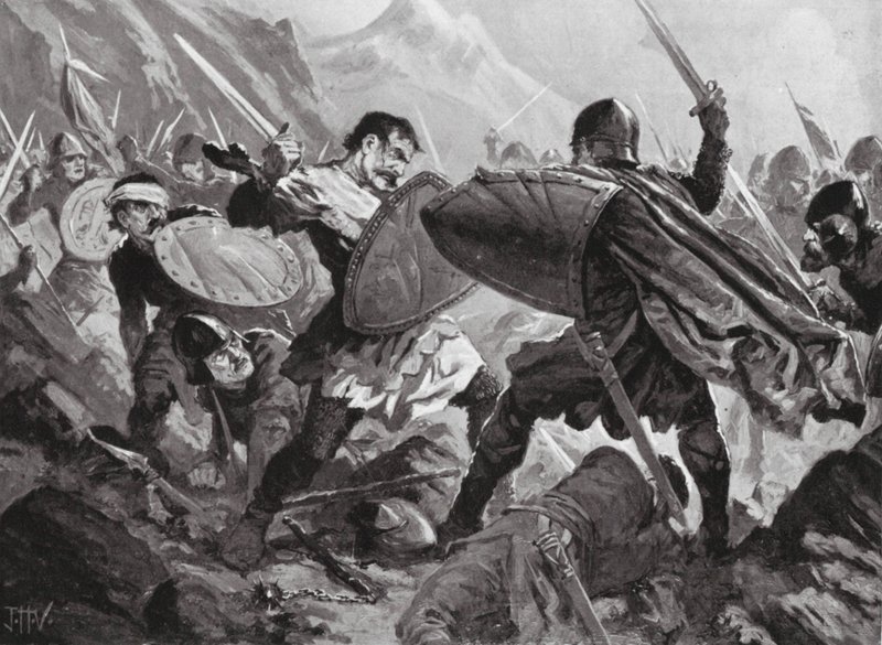 Tsar Michael Shishman av Bulgarien dödad i slaget vid Velbuzhd av John Harris Valda