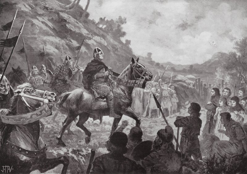 Vilhelm Erövrarens marsch in i Wales av John Harris Valda