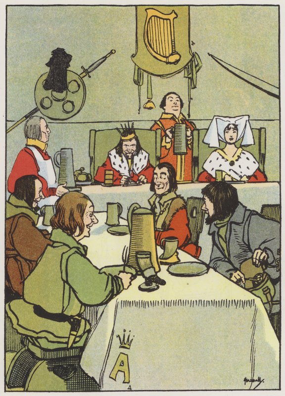 Avsluta kungens pudding (färg litho) av John Hassall