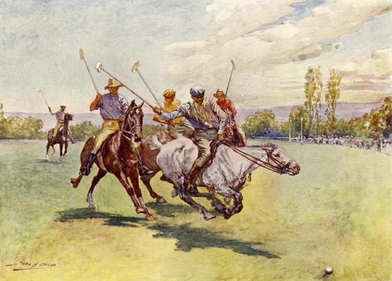 Polo i Sydafrika (färg litho) av John Henry Frederick (after) Bacon