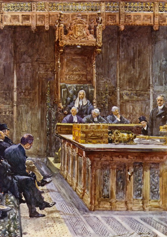 Talaren för underhuset (färg litho) av John Henry Frederick (after) Bacon