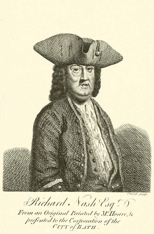 Richard Nash, känd som Beau Nash, walesisk dandy, spelare och ceremonimästare i Bath (gravyr) av John June
