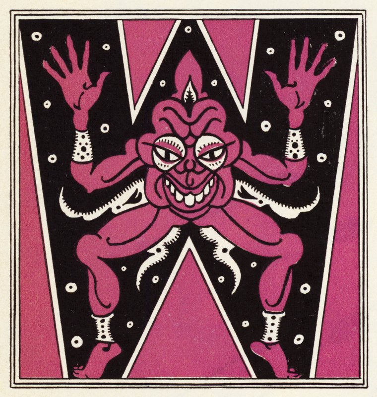 Utsmyckning till historien om Aladdin och den underbara lampan (litho i färg) av John Kettelwell