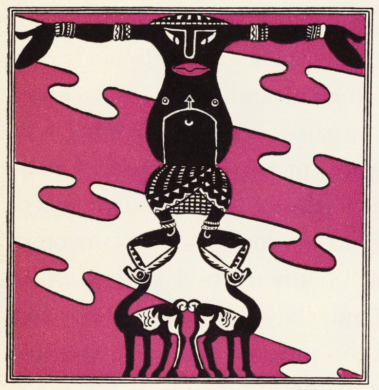 Utsmyckning för berättelsen om Aladdin och den underbara lampan (färg litho) av John Kettelwell