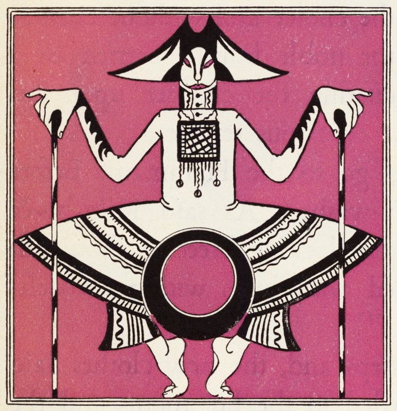 Utsmyckning till historien om Aladdin och den underbara lampan (litho i färg) av John Kettelwell