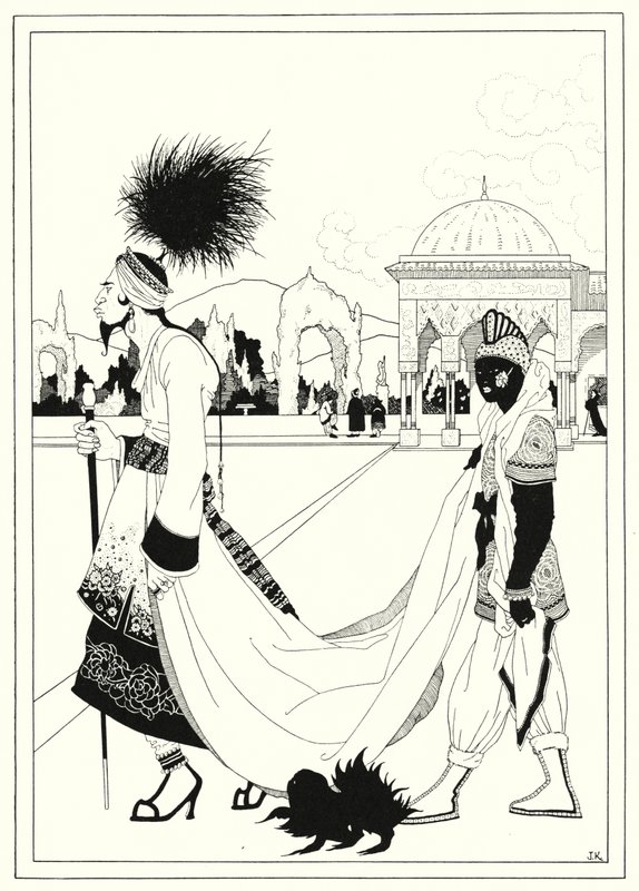 Illustration till historien om Aladdin och den underbara lampan (litho) av John Kettelwell