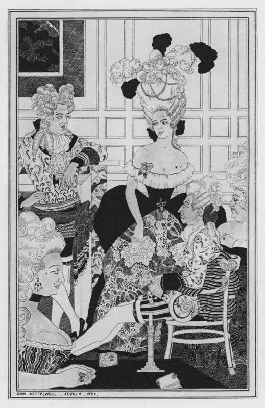 Illustration för The Way of the World av William Congreve (litho) av John Kettelwell