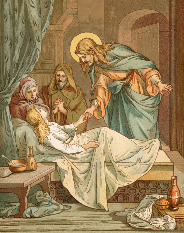 Jesus väcker upp Jairus dotter av John Lawson