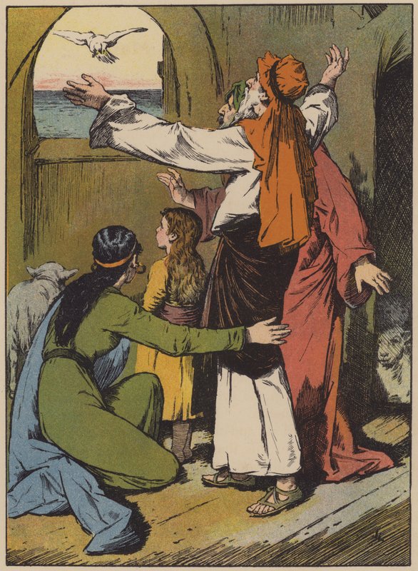 Duvan ger Noah ett grönt blad av John Lawson