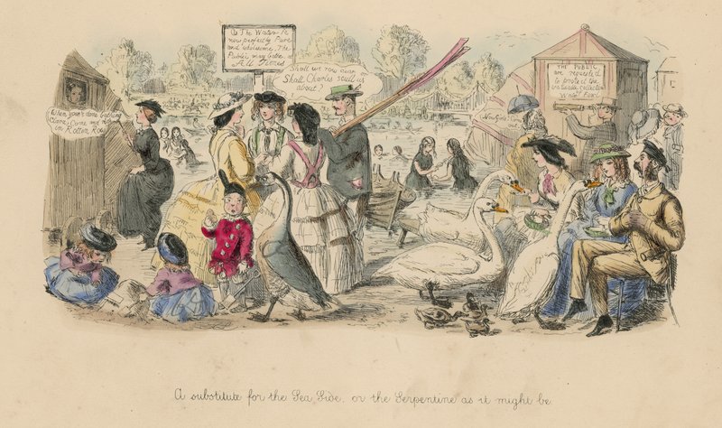 Ett substitut för havet; eller, The Serpentine som det kan vara av John Leech