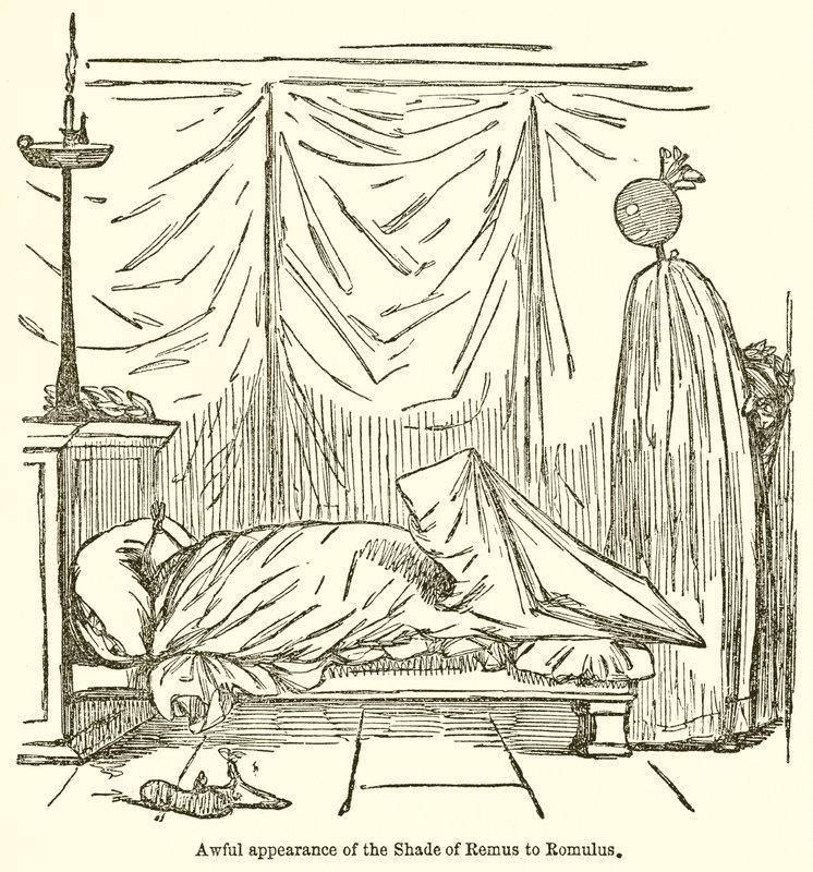 Hemskt utseende av Remus skugga för Romulus av John Leech