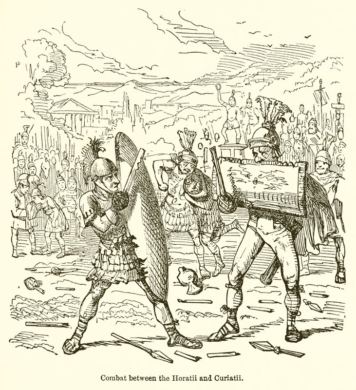 Strider mellan Horatii och Curiatii av John Leech