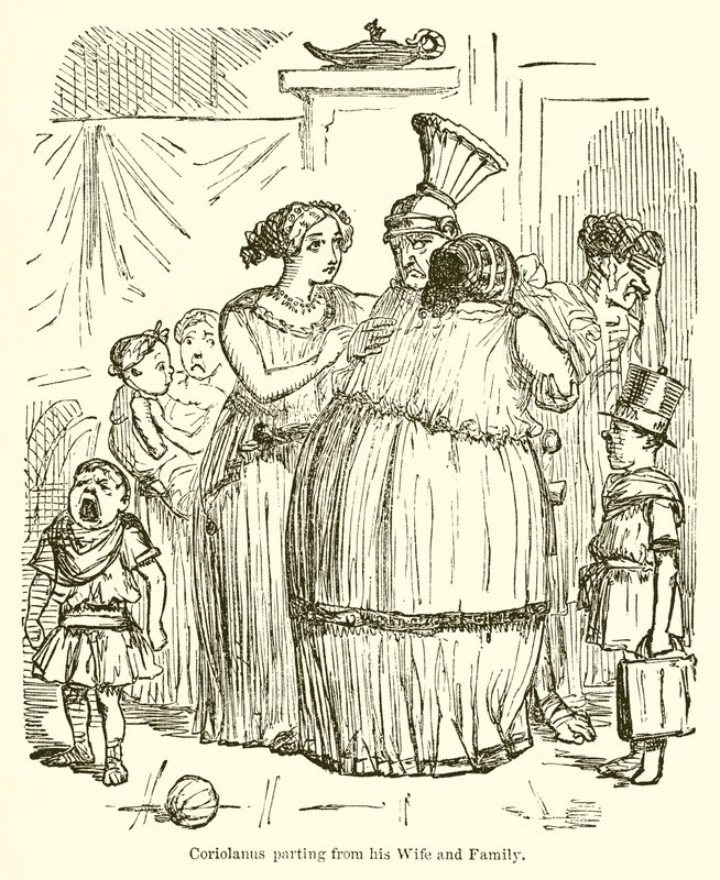Coriolanus skiljer sig från sin fru och familj av John Leech