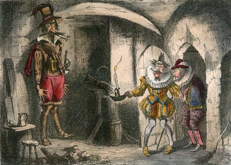 Upptäckten av Guido Fawkes av Suffolk och Mounteagle. av John Leech