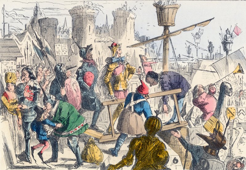 Ombordstigning av kung Henry V i Southampton av John Leech