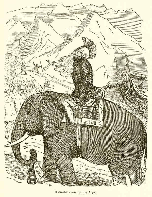 Hannibal korsar alperna av John Leech