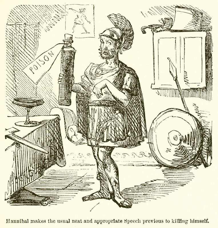 Hannibal gör det vanliga snygga och passande talet före att döda sig själv av John Leech