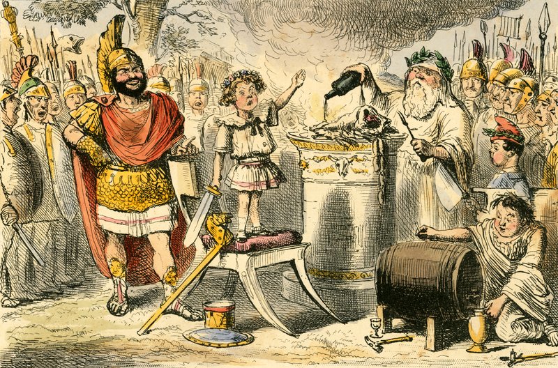 Hannibal, medan ännu ett barn svär evigt hat mot romarna av John Leech