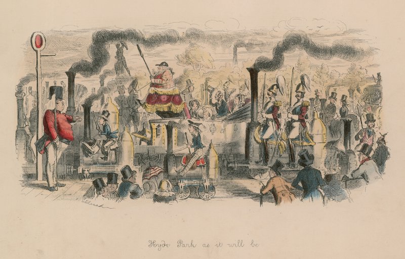 Hyde Park som det kommer att bli (färgad gravyr) av John Leech