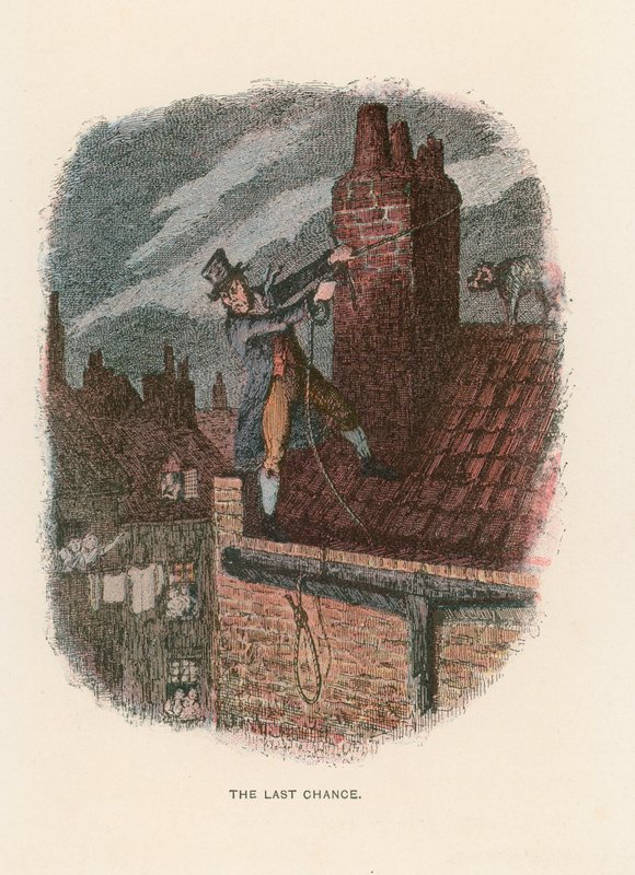 Illustration för Oliver Twist av John Leech