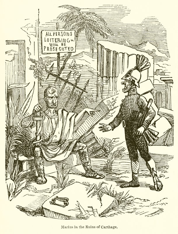 Marius i ruinerna av Kartago av John Leech