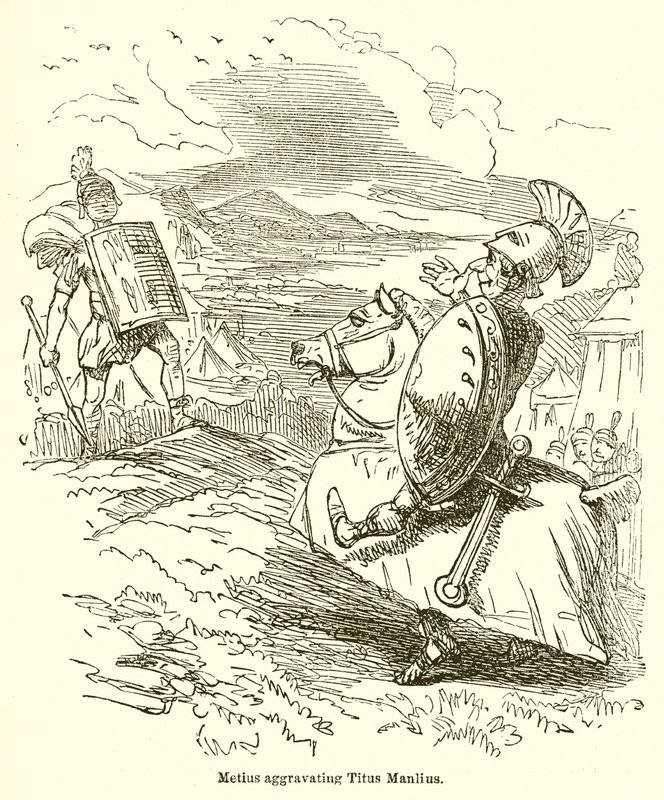 Metius Försvårande Titus Manlius av John Leech