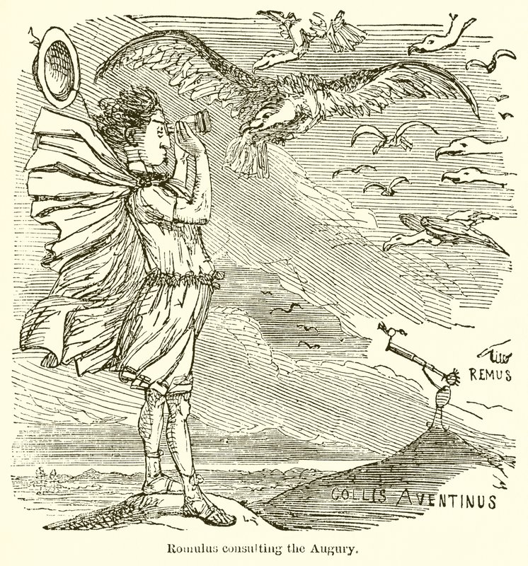 Romulus konsulterar i augusti av John Leech